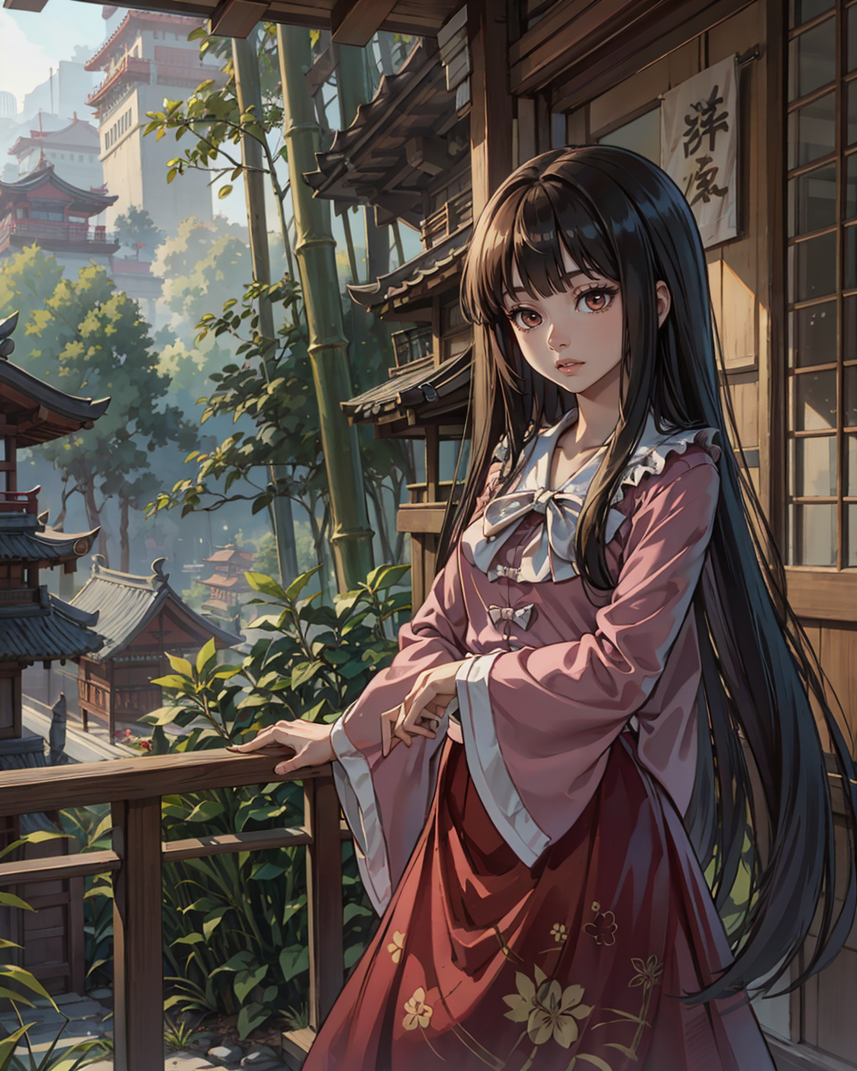 00566-3175861936-_lora_kaguyaH_1_, 1girl, solo, masterpiece, best quality, (houraisan kaguya), black hair, hime cut, bangs, blunt bangs, sidelock.png